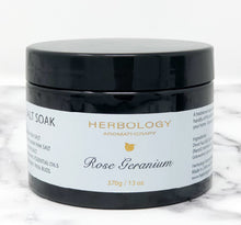 Load image into Gallery viewer, Organic Bath Salts - Rose Geranium with Tri-Rose buds